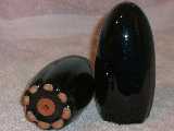 Scalloped shakers glazed onyx black